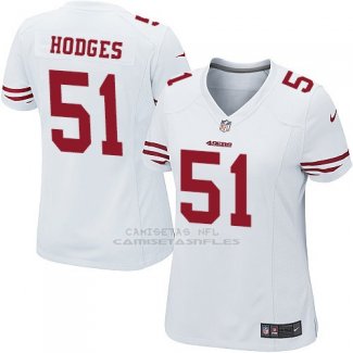 Camiseta San Francisco 49ers Hooges Blanco Nike Game NFL Mujer