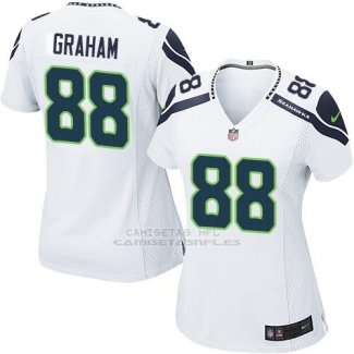 Camiseta Seattle Seahawks Graham Blanco Nike Game NFL Mujer