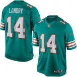 Miami Camiseta NFL Limited Hombre Miami Dolphins 14 Jarvis Landry Aqua Alternate Limited Verde