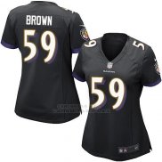 Camiseta Baltimore Ravens Brown Negro Nike Game NFL Mujer