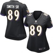 Camiseta Baltimore Ravens Smith Sr Negro Nike Game NFL Mujer