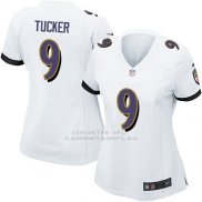 Camiseta Baltimore Ravens Tucker Blanco Nike Game NFL Mujer