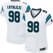 Camiseta Carolina Panthers Lotulelei Blanco Nike Game NFL Mujer