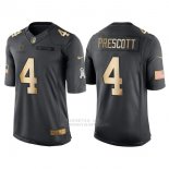 Camiseta Dallas Cowboys Prescott Negro 2016 Nike Gold Anthracite Salute To Service NFL Hombre