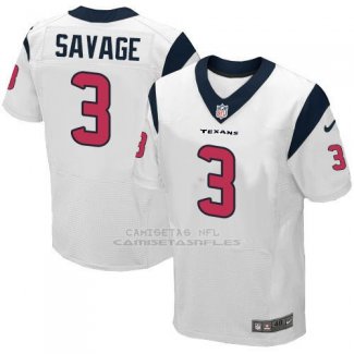 Camiseta Houston Texans Savage Blanco Nike Elite NFL Hombre