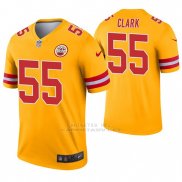 Camiseta NFL Legend Hombre Kansas City Chiefs 55 Frank Clark Inverted Oro