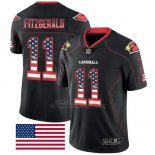 Camiseta NFL Limited Hombre Arizona Cardinals 11 Larry Fitzgerald Negro Rush USA Flag