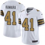 Camiseta NFL Limited Hombre New Orleans Saints 41 Alvin Kamara Blanco Stitched Rush