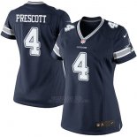 Camiseta NFL Limited Mujer Dallas Cowboys 4 Dak Prescott Elite Azul