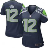 Camiseta NFL Limited Mujer Seattle Seahawks 12 Fan Azul Replica Game