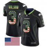 Camiseta NFL Limited Seattle Seahawks Wilson Rush USA Flag Negro