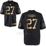 Camiseta Oakland Raiders Nelson Negro Nike Gold Game NFL Hombre