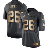 Camiseta Pittsburgh Steelers Bell Negro 2016 Nike Gold Anthracite Salute To Service NFL Hombre