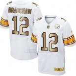 Camiseta Pittsburgh Steelers Bradshaw Blanco Nike Gold Elite NFL Hombre