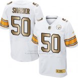 Camiseta Pittsburgh Steelers Shazier Blanco Nike Gold Elite NFL Hombre