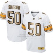 Camiseta Pittsburgh Steelers Shazier Blanco Nike Gold Elite NFL Hombre
