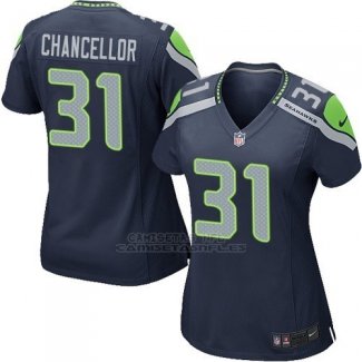 Camiseta Seattle Seahawks Chancellor Azul Oscuro Nike Game NFL Mujer