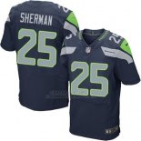 Camiseta Seattle Seahawks Sherman Profundo Azul Nike Elite NFL Hombre