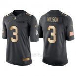 Camiseta Seattle Seahawks Wilson Negro 2016 Nike Gold Anthracite Salute To Service NFL Hombre