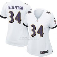 Camiseta Baltimore Ravens Taliaferro Blanco Nike Game NFL Mujer