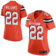 Camiseta Cleveland Browns Williams Naranja Nike Game NFL Mujer