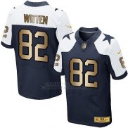 Camiseta Dallas Cowboys Witten Blanco y Profundo Azul Nike Gold Elite NFL Hombre