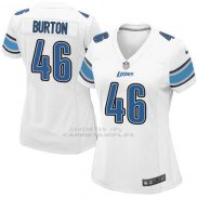 Camiseta Detroit Lions Burton Blanco Nike Game NFL Mujer
