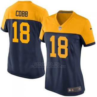 Camiseta Green Bay Packers Cobb Negro Amarillo Nike Game NFL Mujer
