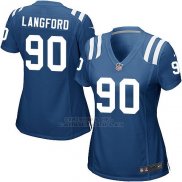 Camiseta Indianapolis Colts Langford Azul Nike Game NFL Mujer
