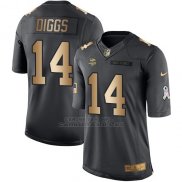 Camiseta Minnesota Vikings Diggs Negro 2016 Nike Gold Anthracite Salute To Service NFL Hombre