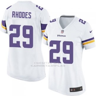 Camiseta Minnesota Vikings Rhodes Blanco Nike Game NFL Mujer