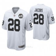 Camiseta NFL Game Hombre Oakland Raiders Josh Jacobs 60th Aniversario Blanco