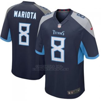 Camiseta NFL Game Hombre Tennessee Titans 8 Marcus Mariota 2018 Azul Blanco