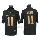 Camiseta NFL Gold Limited Hombre Philadelphia Eagles 11 Wentz Negro