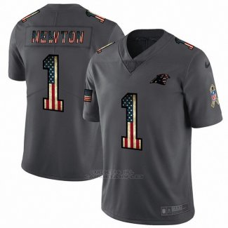 Camiseta NFL Limited Carolina Panthers Newton Retro Flag Negro