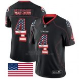 Camiseta NFL Limited Hombre Houston Texans 4 Deshaun Watson Negro Rush USA Flag
