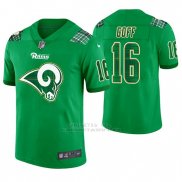 Camiseta NFL Limited Hombre Los Angeles Rams Jared Goff St. Patrick's Day Verde