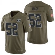 Camiseta NFL Limited Hombre Oakland Raiders 52 Khalil Mack 2017 Salute To Service Verde