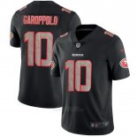Camiseta NFL Limited Hombre San Francisco 49ers 10 Jimmy Garoppolo Negro Rush Impact