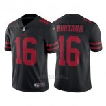 Camiseta NFL Limited Hombre San Francisco 49ers 16 Joe Montana Negro Vapor Untouchable Throwback