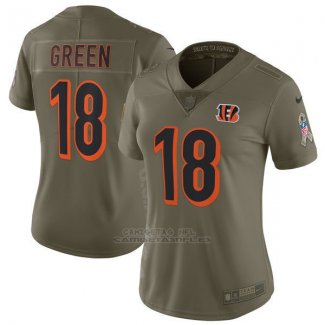 Camiseta NFL Limited Mujer Cleveland Browns 18 Green 2017 Salute To Service Verde