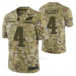 Camiseta NFL Limited Philadelphia Eagles 4 Jake Elliott 2018 Salute To Service Camuflaje