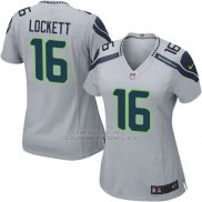 Camiseta Seattle Seahawks Lockett Gris Nike Game NFL Mujer