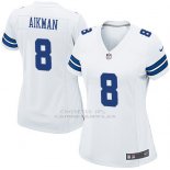 Camiseta Dallas Cowboys Aikman Blanco Nike Game NFL Mujer