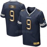 Camiseta Dallas Cowboys Romo Profundo Azul Nike Gold Elite NFL Hombre