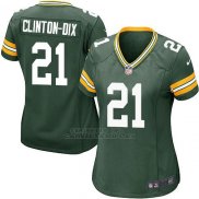 Camiseta Green Bay Packers Clinton Dix Verde Nike Game NFL Militar Mujer