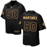 Camiseta Green Bay Packers Martinez 2016 Negro Nike Elite Pro Line Gold NFL Hombre