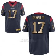 Camiseta Houston Texans Osweiler Profundo Azul Nike Gold Elite NFL Hombre