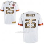 Camiseta Kansas City Chiefs Charles Blanco Nike Gold Elite NFL Hombre