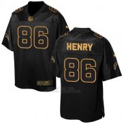 Camiseta Los Angeles Chargers Henry 2016 Negro Nike Elite Pro Line Gold NFL Hombre